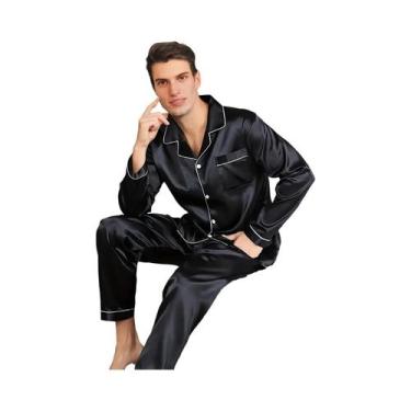 Imagem de Conjuntos De Pijamas Para Homens plus Size Em Microfibra De Seda, Cami