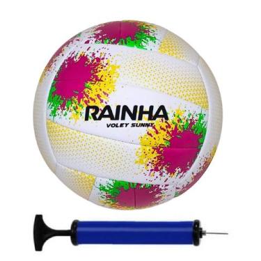 Imagem de Bola volei rainha sunny com bomba de ar, Branco