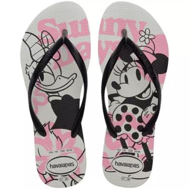 Imagem de Chinelo Feminino Havaianas Slim Disney Minnie Cor:BrancoTamanho:35/36,
