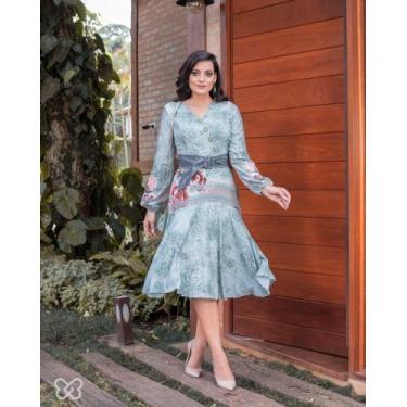 Imagem de Vestido modal com rosa tamanho M  - 38059416