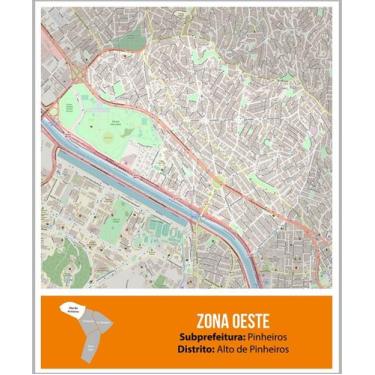 Imagem de Mapa De Bairro Pinheiros Município De São Paulo-Sp-Magnético - Citimap