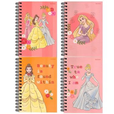 Imagem de Caderno Espiral Capa Dura Jandaia Princesas Disney Starschool 80 Folhas Pautadas 1 Maté...
