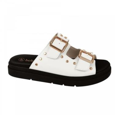 Imagem de Chinelo Bebece T2210-153 Feminino, Branco, Preto, 35