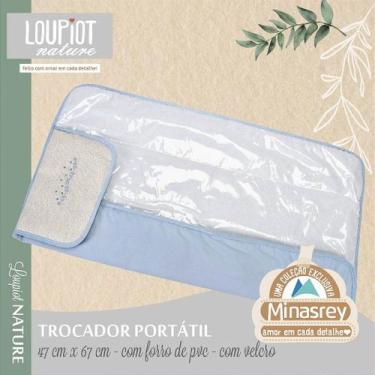 Imagem de Trocador Portátil Loupiot Nature Azul - 65 cm x 26 cm - MINASREY