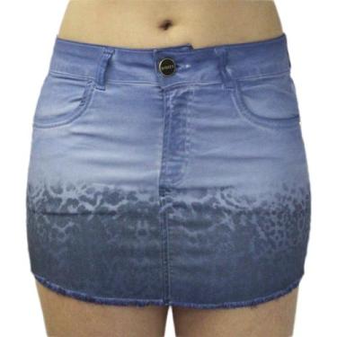 Imagem de Saia Sarja Jeans Color Animal Print com Lycra Liquidação - DIOXES JEAN