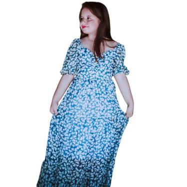 Imagem de Vestido Longo Chiffon Coração Juvenil Moda Evangélica - Kakalu Giovani