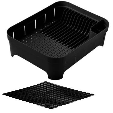 Imagem de Kit Cozinha Trium Escorredor Louças Pratos Talheres + Tapete Pia - Ou,