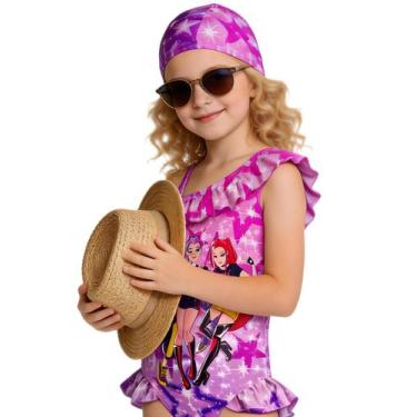 Imagem de Conjunto de roupa de banho Landari Girls K-pop com boné de natação 4-5