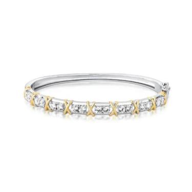 Imagem de Bracelete x banho de ouro 18k reforçado joia de prata luxo exclusivo m