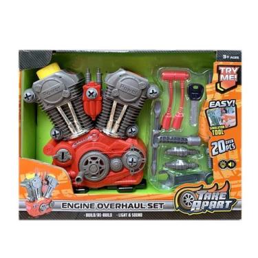 Imagem de Kit Monta e Desmonta Motor Carros Brinquedo Toys 20 Peças
