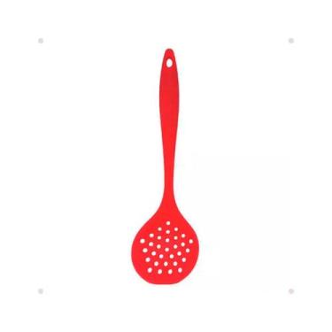 Imagem de Escumadeira De Silicone Preparo E Servir Refeições 28,5cm - Lojas Isau