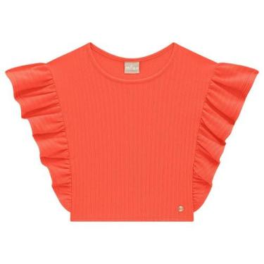 Imagem de Blusa Cropped Canelado Laranja Milon, 14, Laranja