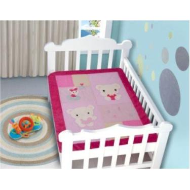 Imagem de Edredom Bebê 1,16m x 0,87m Urso Rosa - ROZAC