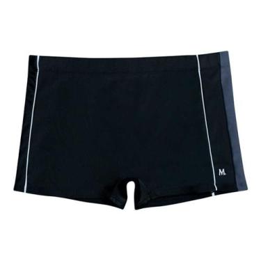 Imagem de Sunga Praia Boxer Box Com Recorte Secagem Rápida Conforto - Mash, Pret