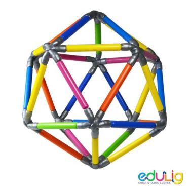 Imagem de Brinquedo Educativo Geométrico Edulig Poliedros - monte 15 diferentes 
