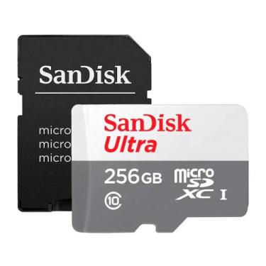 Imagem de Cartão de Memória MicroSDXC 256GB Sandisk Ultra Classe 10 100MBs