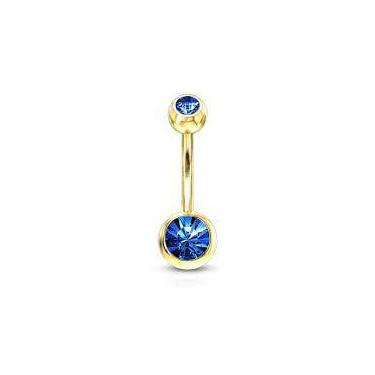 Imagem de Piercing Dourado Zircônia Semijoia Antialérgica Piercing Umbigo - Tais