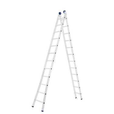Imagem de Escada Escada Extensiva Mor 2x12 3,6-6,17M 12 Degraus em Alumínio Prata com Trava Automática Dobrável Suporta 150KG