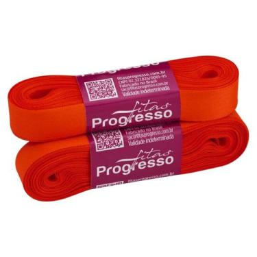 Imagem de Fita de Cetim Progresso 15mm - Nº 3 c/ 10 metros - Laranja Cítrico