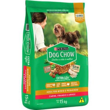 Imagem de Ração Purina Dog Chow Extra Life Cães Adultos Carne, Frango e Arroz Ra
