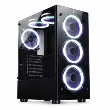 Imagem de Gabinete Gamer Rise Mode Glass 06x Mid Tower ATX Lateral e Frontal em 