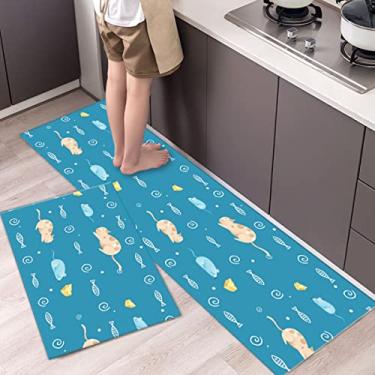 Imagem de jia cool Tapetes de Cozinha e Borracha Antiderrapantes, Tapete de Cozinha, Lavável, Tapete de Banheiro, Corredor, Cf-947, 16x24in+16x47inch/40x60cm+40x120cm