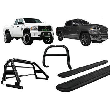 Imagem de Kit quebra mato+Estribo Chapa +Santo Antonio Dodge Ram Preto