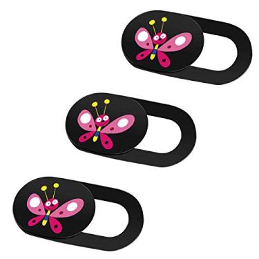 Imagem de Capa para webcam SIREG de 0,06 cm, ultrafina, para câmera web para MacBook Pro, laptops, smartphones, Mac, PC, tablets, para proteger sua privacidade de segurança (borboleta-preta e 3 pacotes)