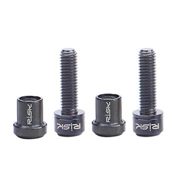 Imagem de Kit de porcas de haste Vaveren, parafusos de parafuso de bicicleta, acessórios de bicicleta com parafusos de haste de liga de titânio M5x18 mm, preto