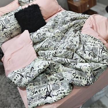 Imagem de Kit jogo de cama solteiro 7 peças paris rose com almofada