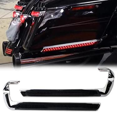 Imagem de FINMOKAL Lente De Fumaça Com Marcador Lateral Led Para Alforje Para Harley Touring Road King 14+