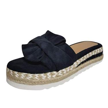 Imagem de Chinelos para mulheres casual verão sandálias romanas abertas com fivela de couro sandálias planas para caminhada retrô sandálias a8, Azul, 7.5