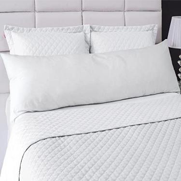 Imagem de Fronha Avulsa P/Travesseiro Corpo 0,50x1,50m C/Zíper Percal 200 fios Branco kj