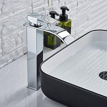 Imagem de Cachoeira preta bacia mais alta lavatório armário de banheiro torneira do banheiro tinta preta torneira de furo único, cromo, alto A, China