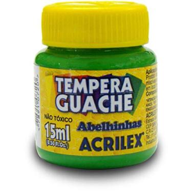 Imagem de Acrilex Abelhinhas Tinta Guache, Verde (Leaf Green), 15 ml, 12 Unidades