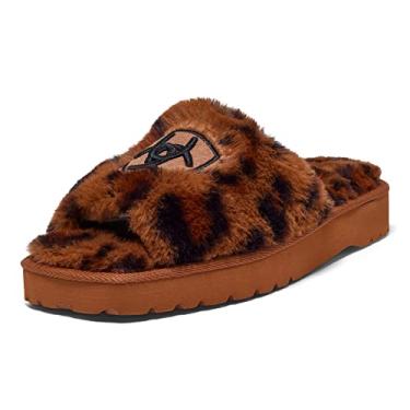 Imagem de ARIAT Pantufa feminina confortável para uso interno e externo com bico aberto, Leopardo, 35