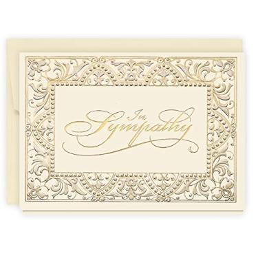 Imagem de The Gallery Collection - Elegante cartão de simpatia com envelope forrado com pérola