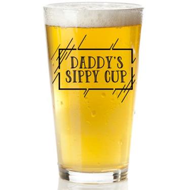 Imagem de Copo de cerveja Daddy's Sippy Cup - Presentes divertidos para pais iniciantes - Natal exclusivo, dia dos pais ou para o futuro pai - Caneca de cerveja premium 473 g