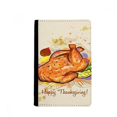 Imagem de Porta-passaporte com estampa de peru para o dia de Ação de Graças Notecase Burse carteira porta-cartão, Multicolor