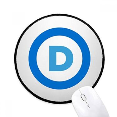 Imagem de DIYthinker Emblema América Festa Democrática Azul Mouse Pad Desktop Escritório Tapete Redondo para Computador