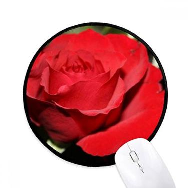 Imagem de Tapete de mouse vermelho com rosas grandes e flores para computador