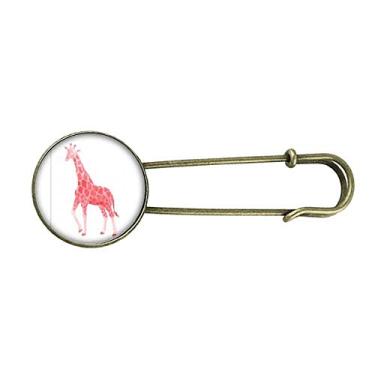 Imagem de IUCN Animais em Extinção Girafa Vermelha Retrô Broche de Metal Clipe Joias