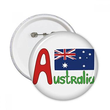 Imagem de Bandeira nacional da Austrália padrão vermelho azul pinos redondos crachá botão emblema decoração acessório 5 peças