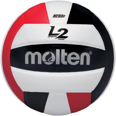 Imagem de Molten Vôlei L2 de competição premium, aprovado pela NFHS, vermelho/preto/branco