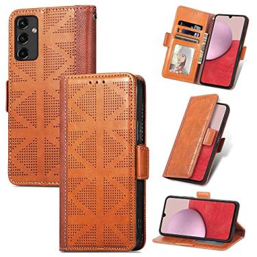 Imagem de Simplicity Capas de telefone antiderrapantes Samsung Galaxy A14 A 14 5G Capa de couro slots de cartão de luxo à prova de choque clipe de carteira para telefone Samsung A14 5G capas (marrom, Samsung A14 5G)