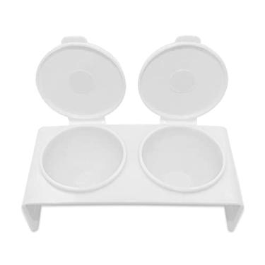 Imagem de Misturador Tigela Dappen Duplo Tampa Armazenamento Pó Henna (Branco)