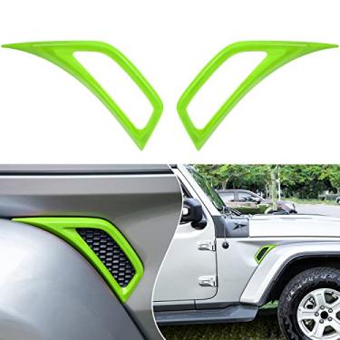 Imagem de Bonbo Acessórios externos para roda de carro, sobrancelha, lateral, saída de ventilação de ar condicionado, acabamento ABS para Jeep Wrangler JL JLU & Gladiator JT 2018-2021 (verde)