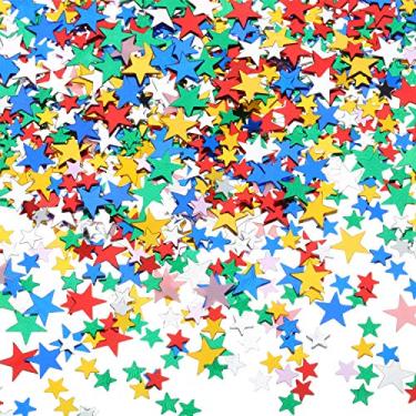 Imagem de HESTYA 60 g Star Confetti Glitter Star Table Confetti Metallic Foil Stars for Party Wedding Festival Decorations (Multicolor, 10mm and 6mm)