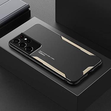 Imagem de Capa de metal de alumínio de luxo para Samsung Galaxy S22 S21 S20 FE Ultra S8 S9 S10 Note 20 10 Plus A52 A72 A32 Capa de Silicone, Dourada, para s8