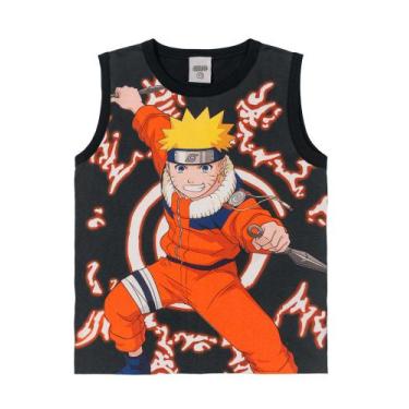 Imagem de Camiseta Regata Infantil Naruto Preta 6 Ao 14 Brandili